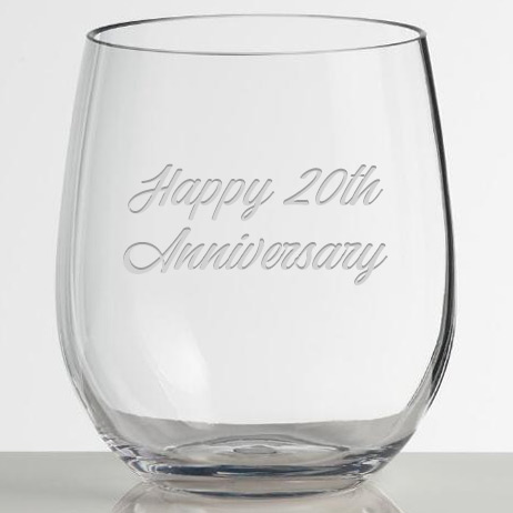 20th Anniversary Glass Laser Engraved